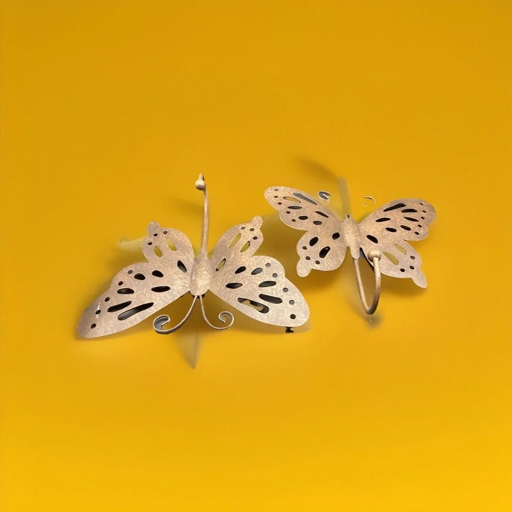 Set of 2 Vintage Pier 1 Metal Butterfly Wall Hangers